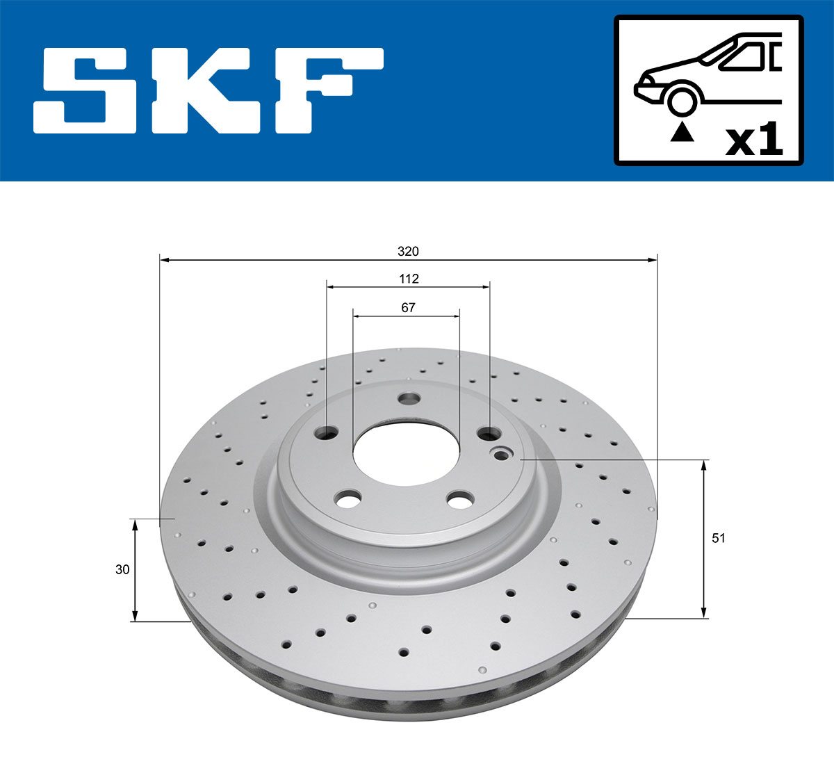 SKF Bremseskive vkbd81120v1 320mm 30mm for MERCEDES-BENZ