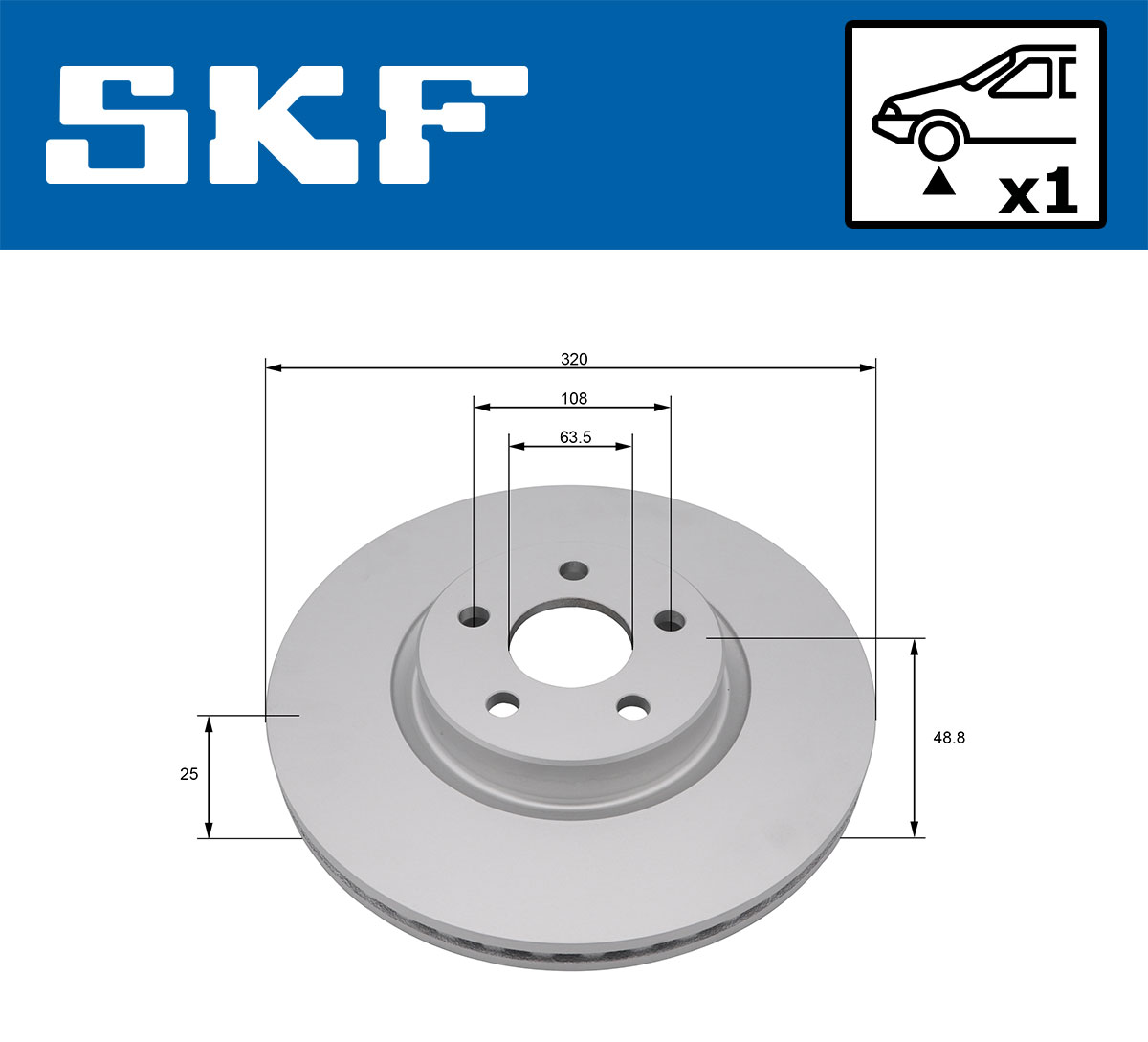 SKF Bremseskive vkbd81277v1 320mm 25mm for FORD
