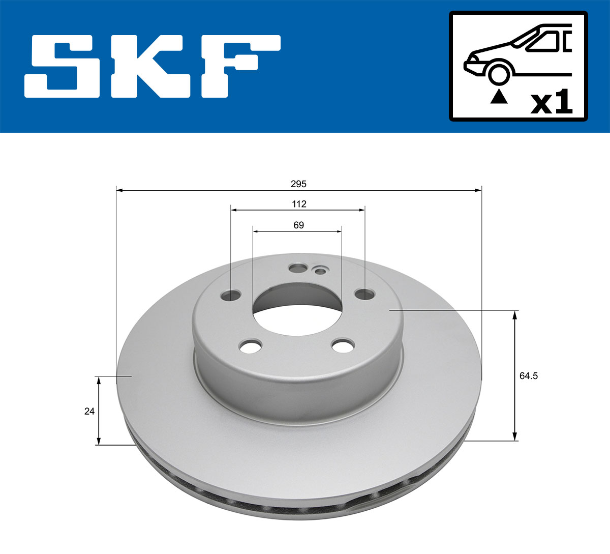 SKF Bremseskive vkbd81346v1 295mm 24mm for MERCEDES-BENZ