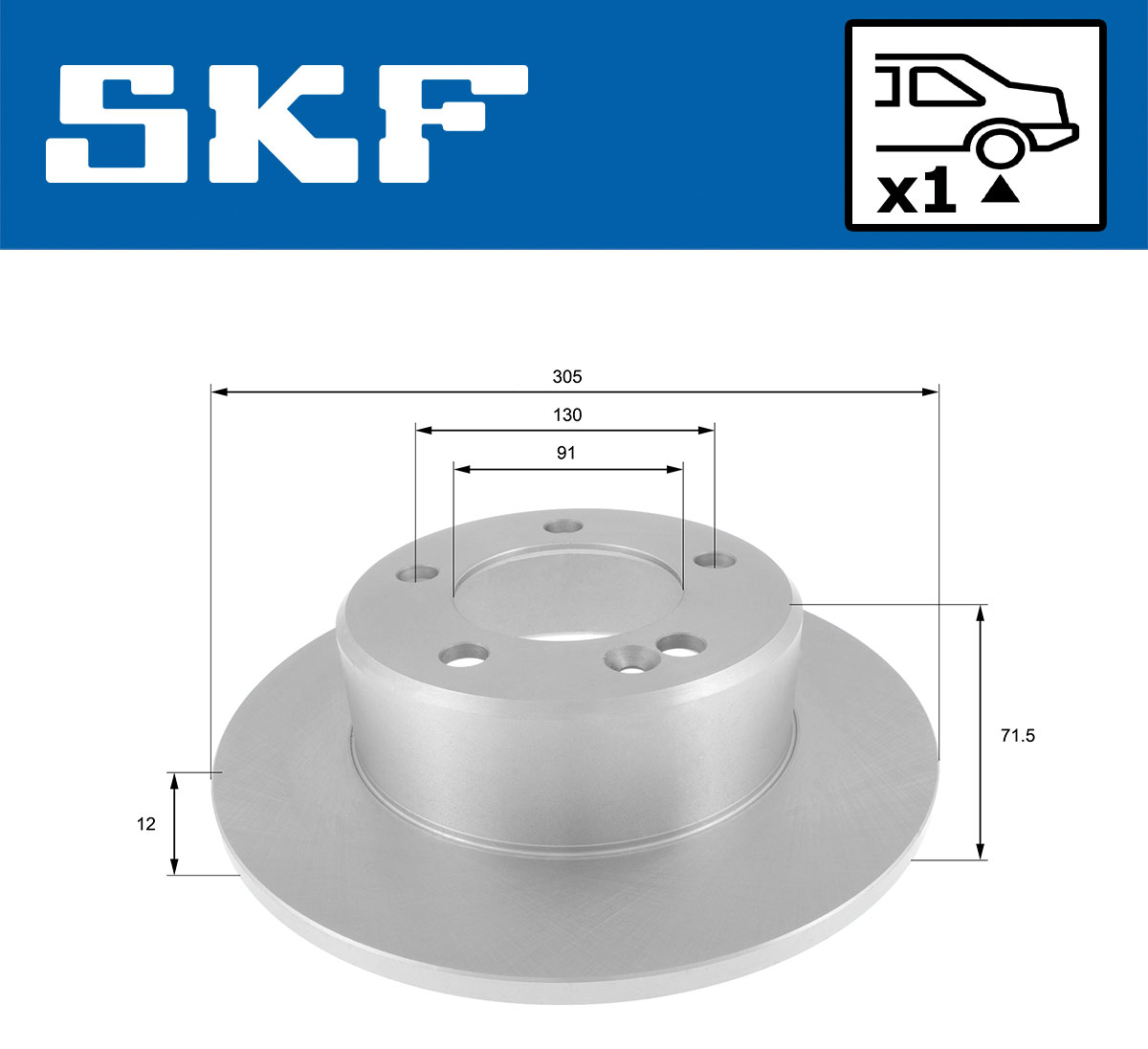 SKF Bremseskive vkbd90560s1 305mm 12mm for GENERAL MOTORS VAUXHALL RENAULT