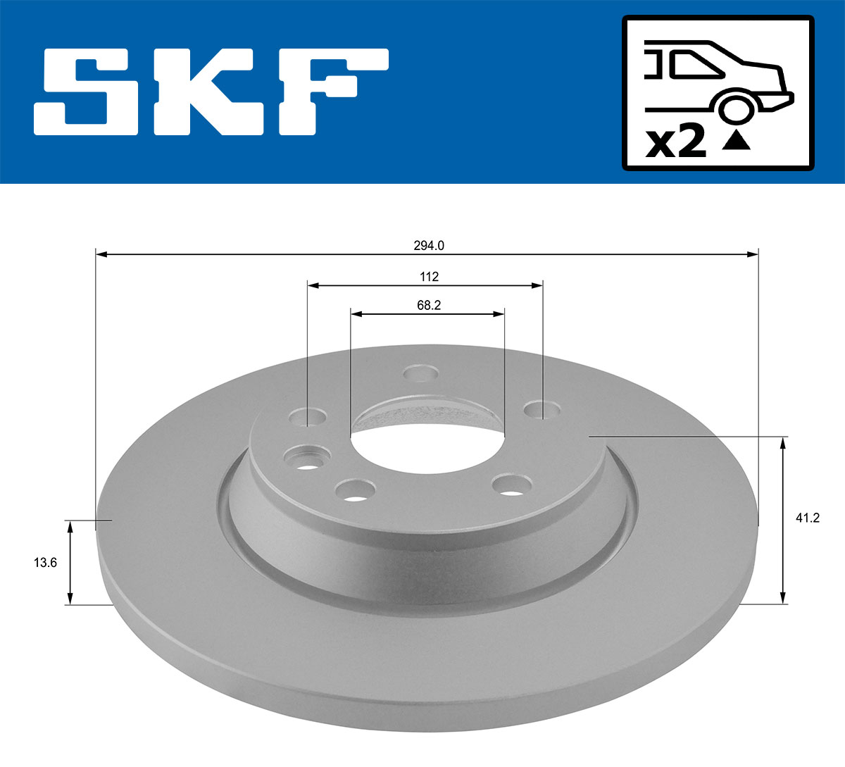 SKF Bremseskive vkbd90673s2 294mm 14mm for FORD VW