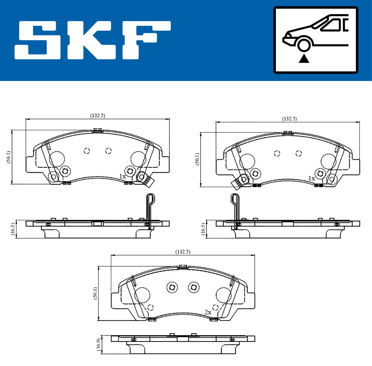 SKF Bremseklodser vkbp81436a for HYUNDAI