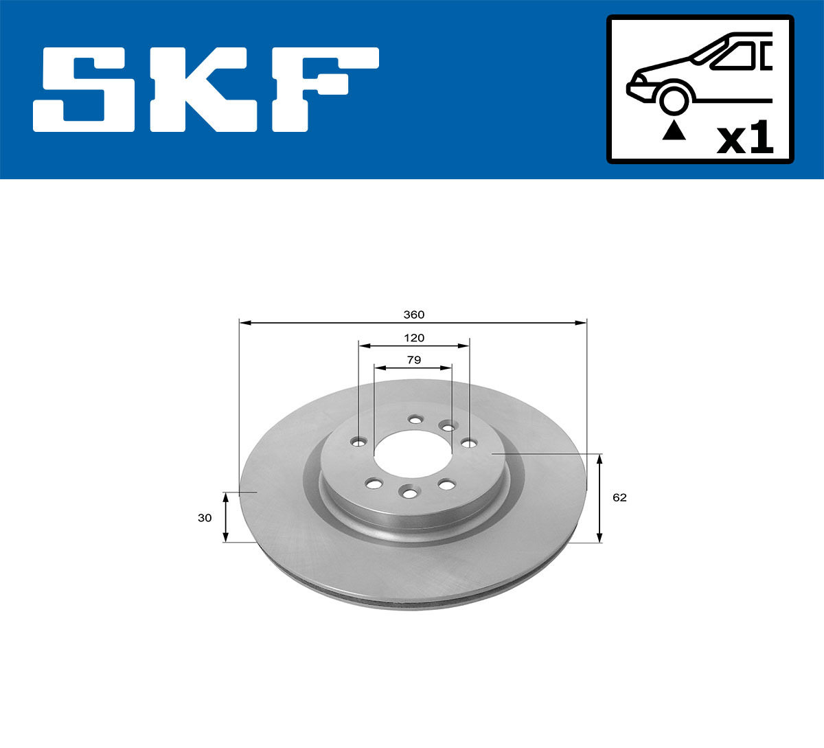 SKF Bremseskive vkbd81355v1 360mm 30mm for LAND ROVER