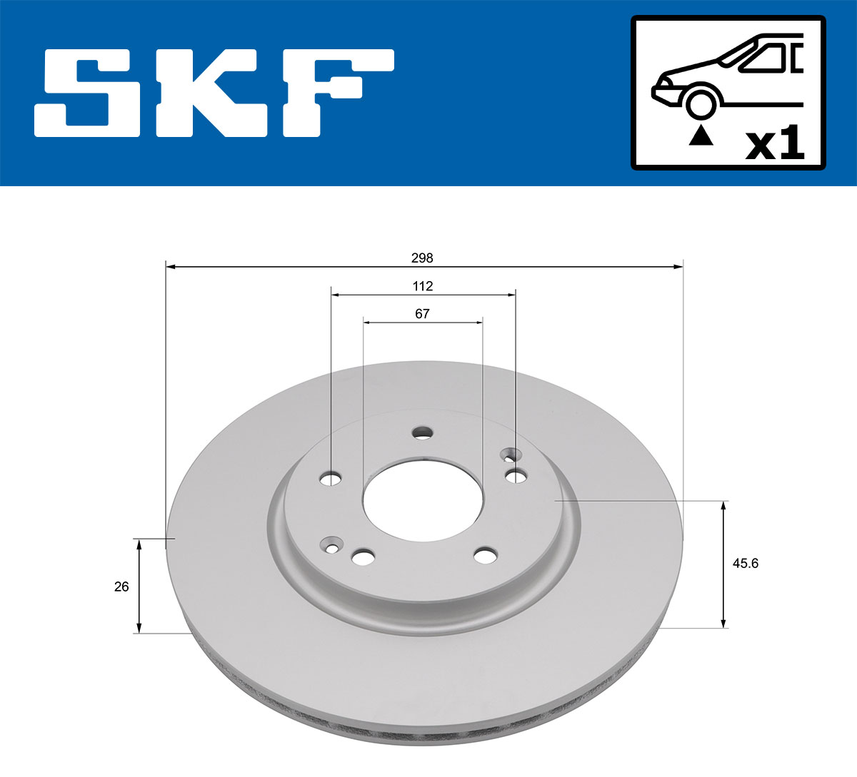 SKF Bremseskive vkbd81063v1 298mm 26mm for SSANGYONG