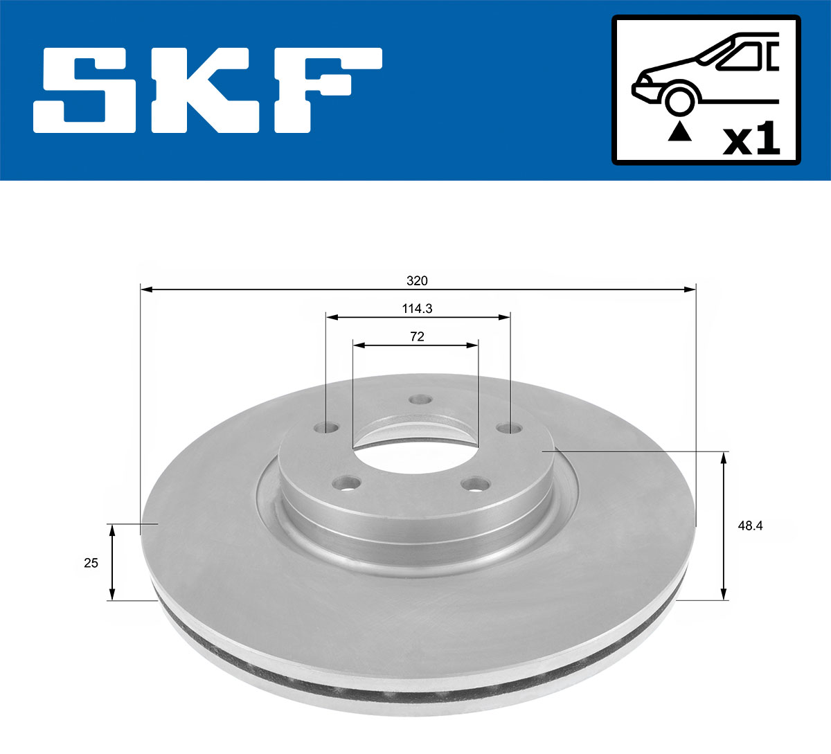 SKF Bremseskive vkbd81224v1 320mm 25mm