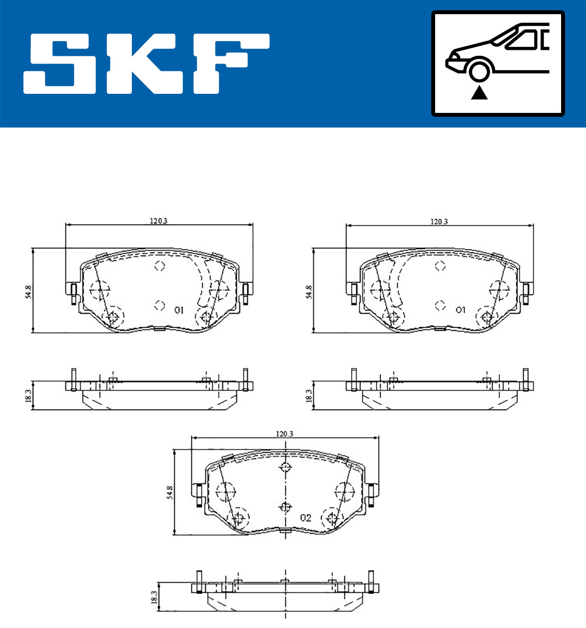 SKF Bremseklodser vkbp81300 for DACIA NISSAN