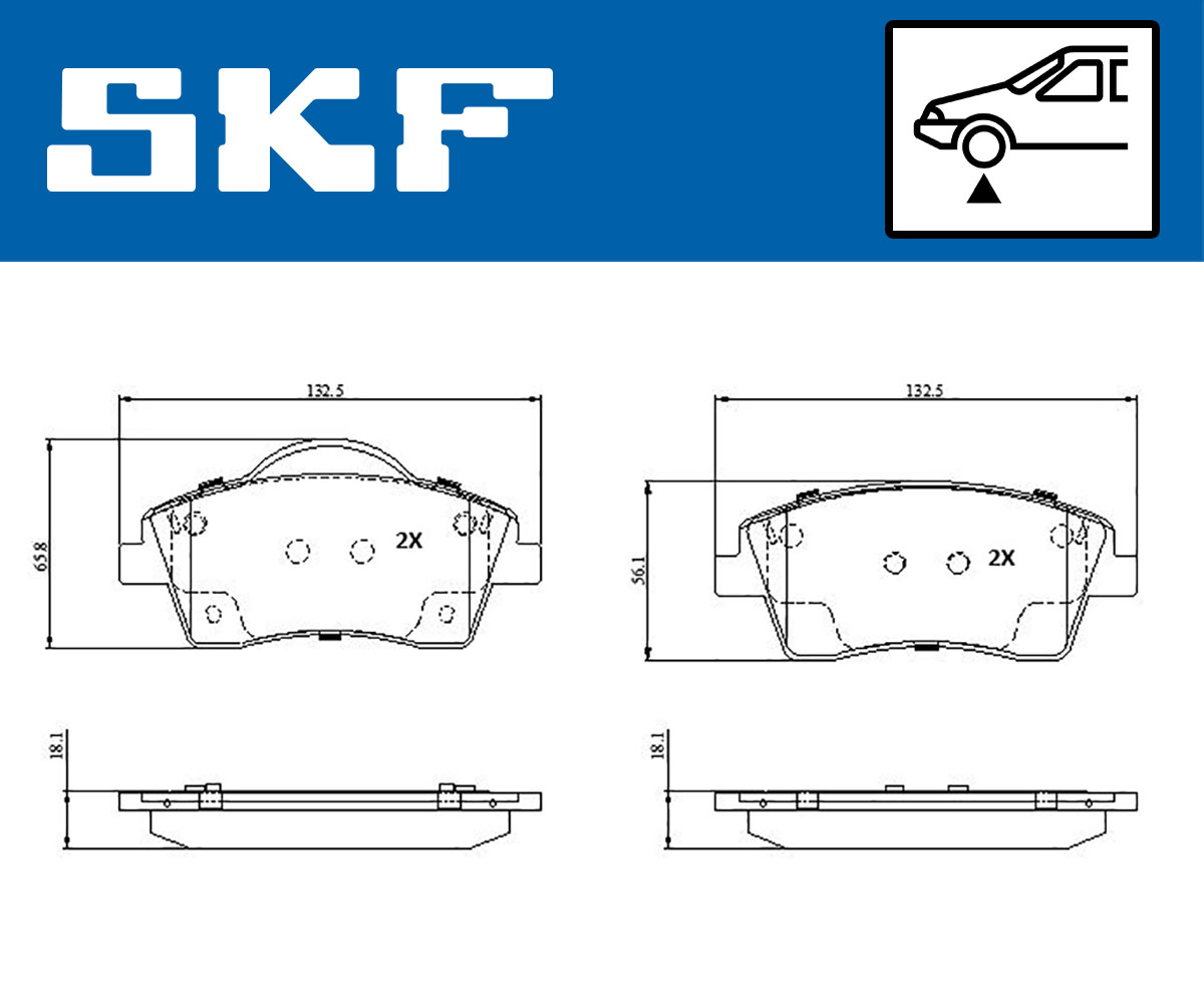 SKF Bremseklodser vkbp81316 for VOLVO