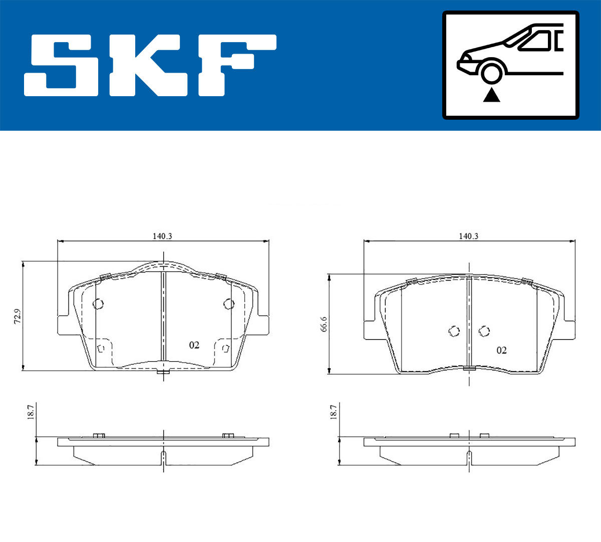 SKF Bremseklodser vkbp81315 for VOLVO GEELY