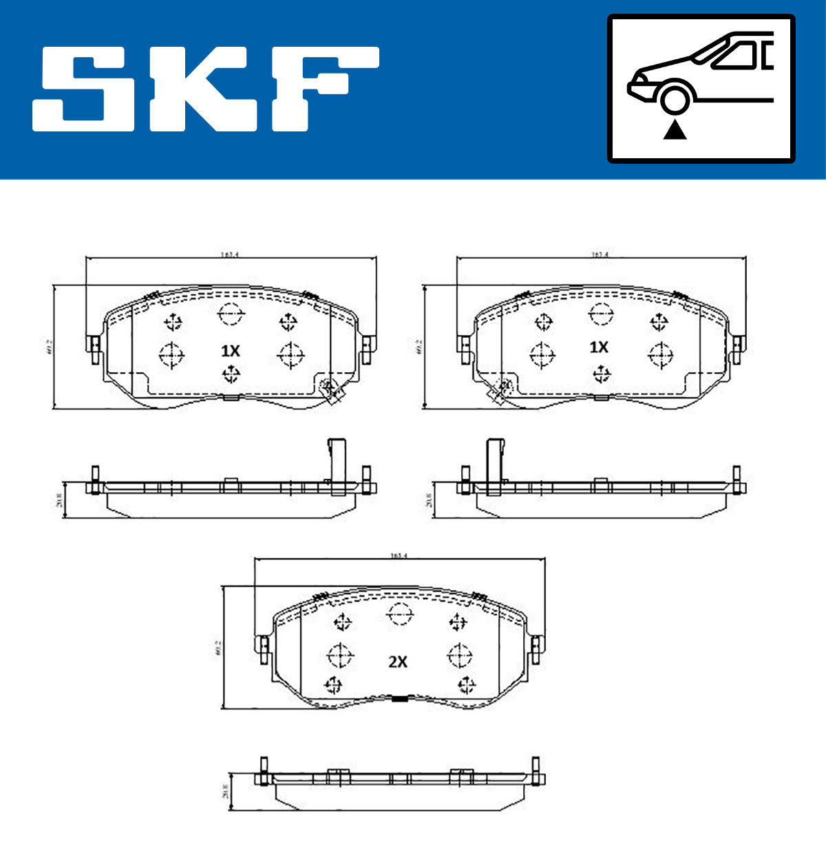 SKF Bremseklodser vkbp81336a for MERCEDES-BENZ NISSAN