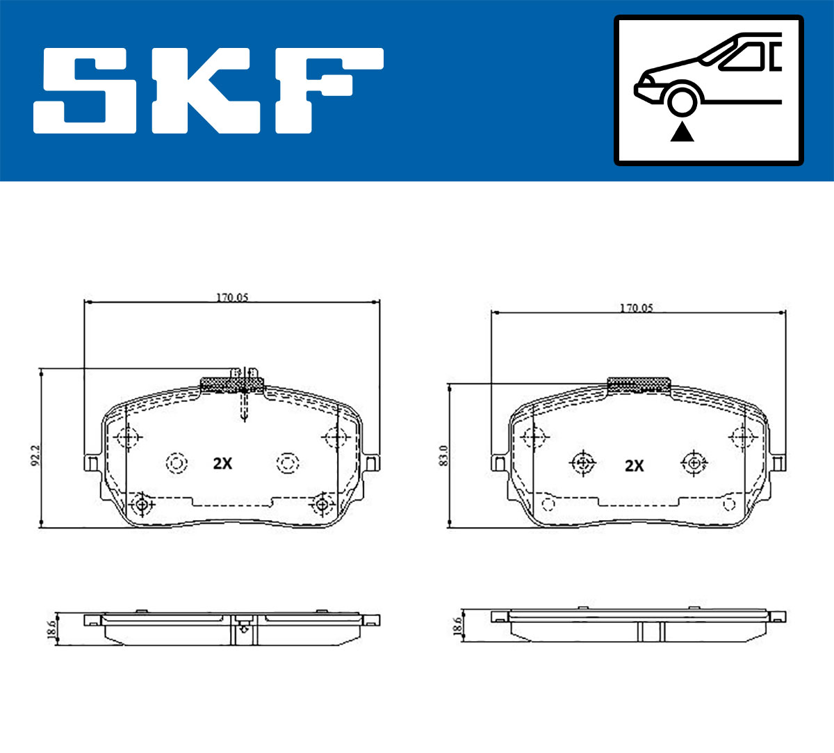 SKF Bremseklodser vkbp81378 for MERCEDES-BENZ