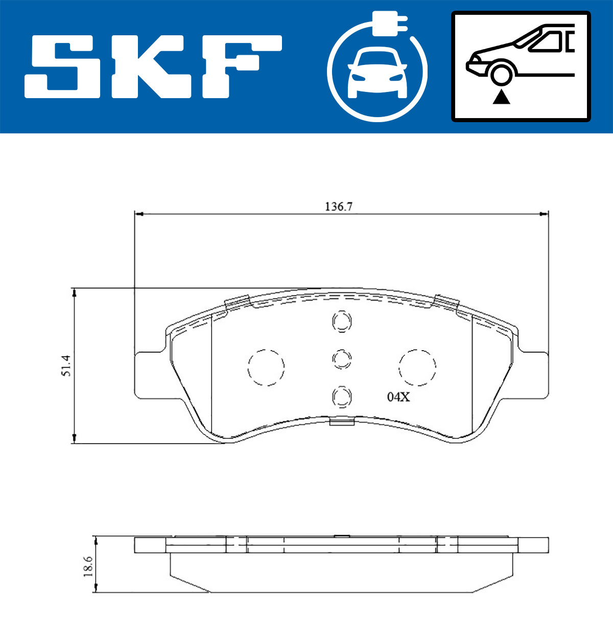 SKF Bremseklodser vkbp85002ev for PEUGEOT