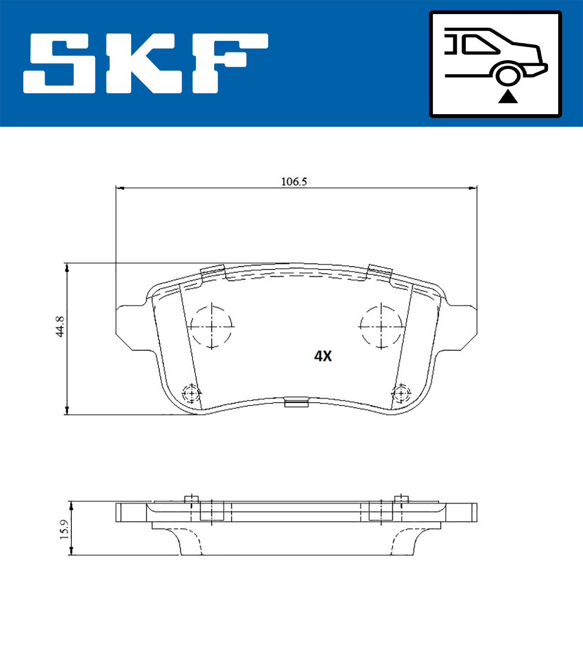 SKF Bremseklodser vkbp91313 for NISSAN