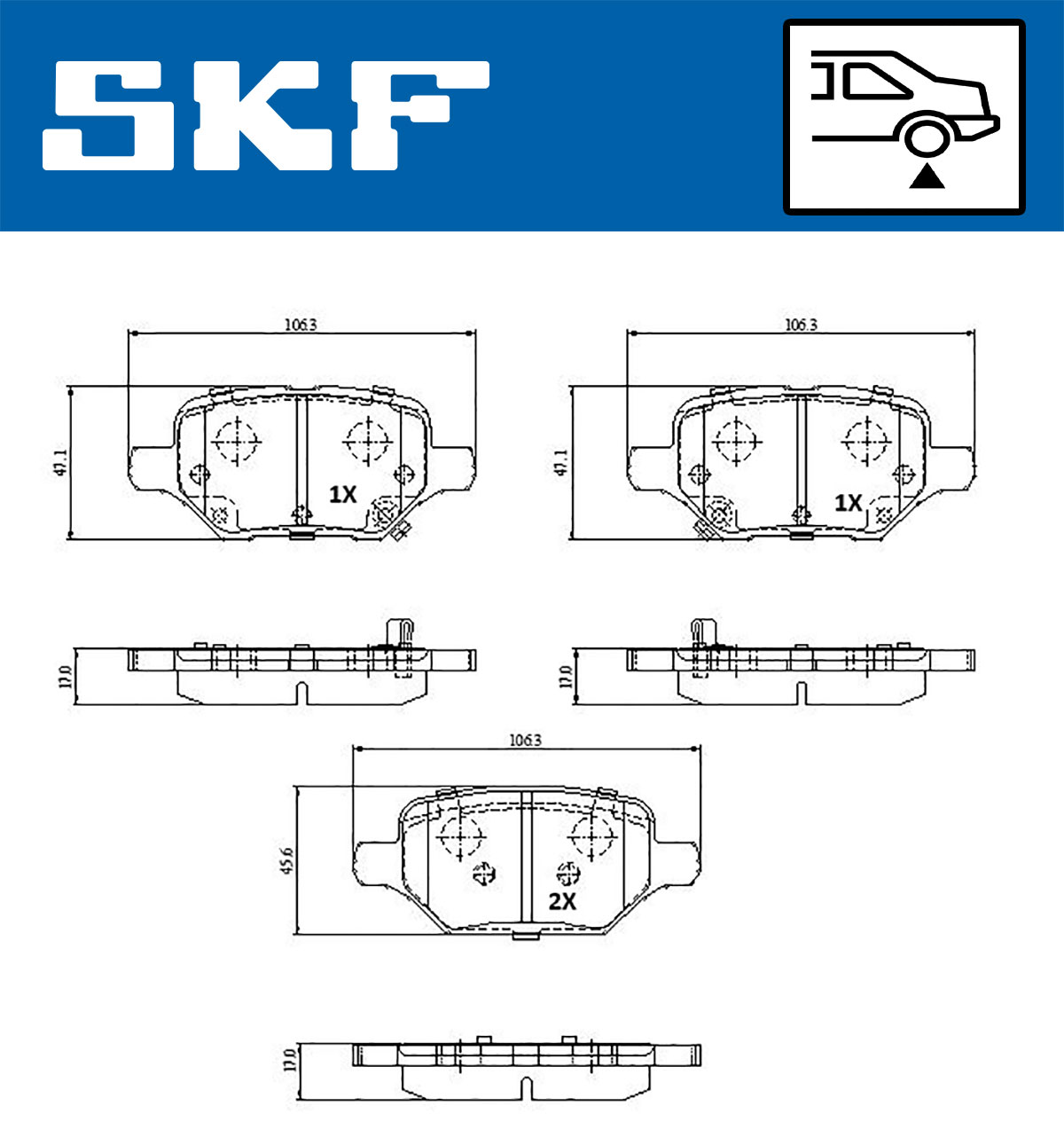 SKF Bremseklodser vkbp91326a for VAUXHALL GENERAL MOTORS CHEVROLET BUICK