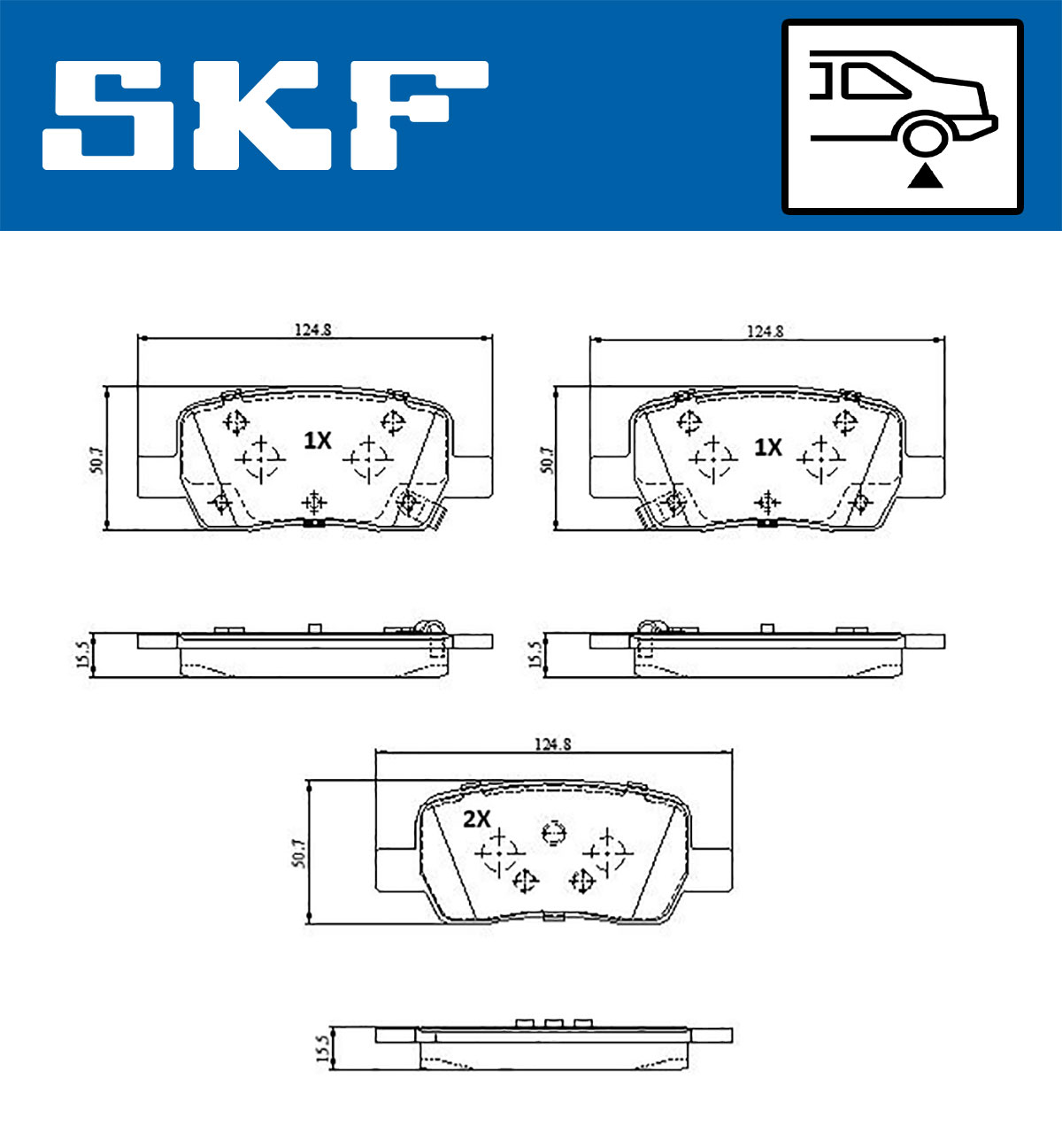 SKF Bremseklodser vkbp91358a for HYUNDAI KIA