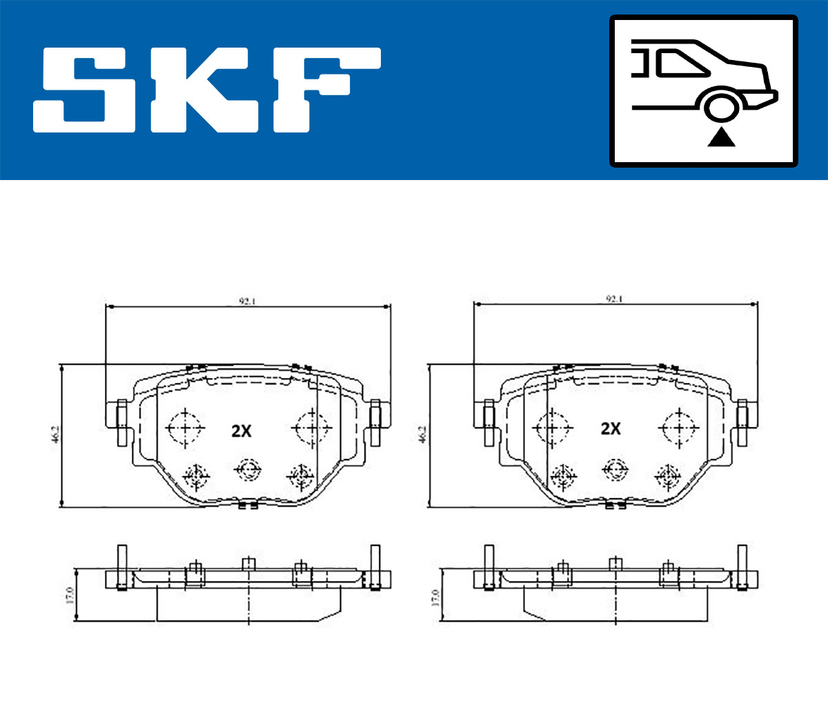 SKF Bremseklodser vkbp91379 for VAUXHALL