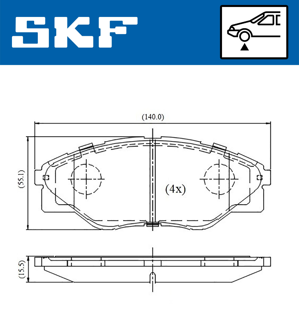 SKF Bremseklodser vkbp81390 for TOYOTA