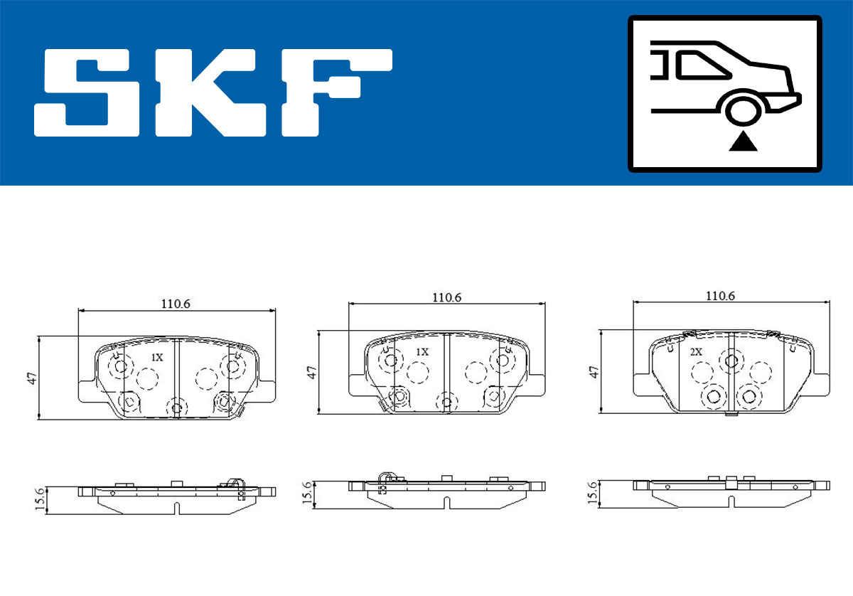 SKF Bremseklodser vkbp91440a for HYUNDAI