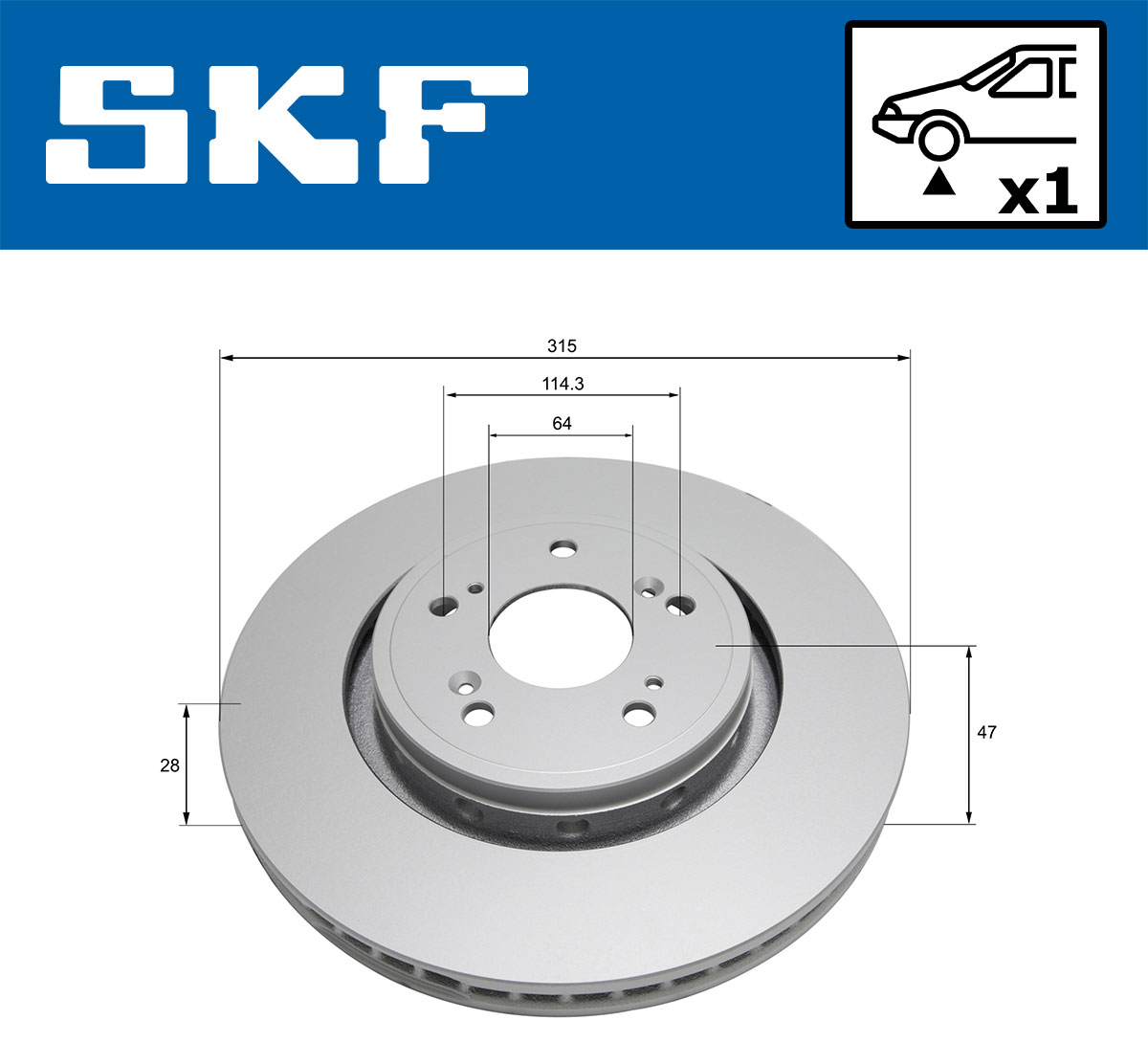 SKF Bremseskive vkbd81303v1 315mm 28mm for HONDA