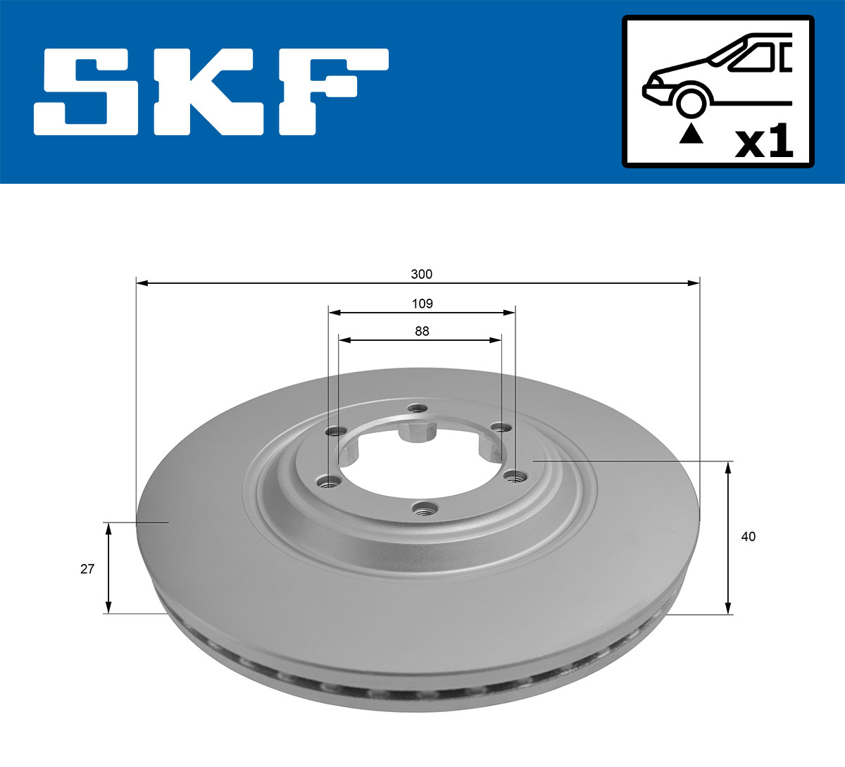 SKF Bremseskive vkbd81293v1 300mm 27mm for ISUZU