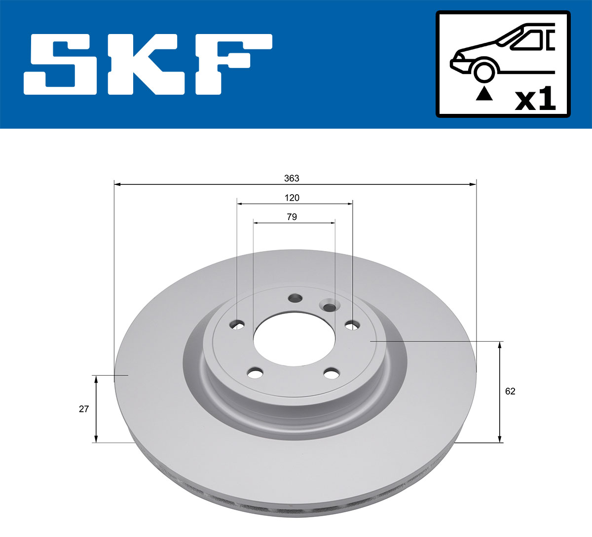 SKF Bremseskive vkbd81401v1 363mm 33mm for LAND ROVER