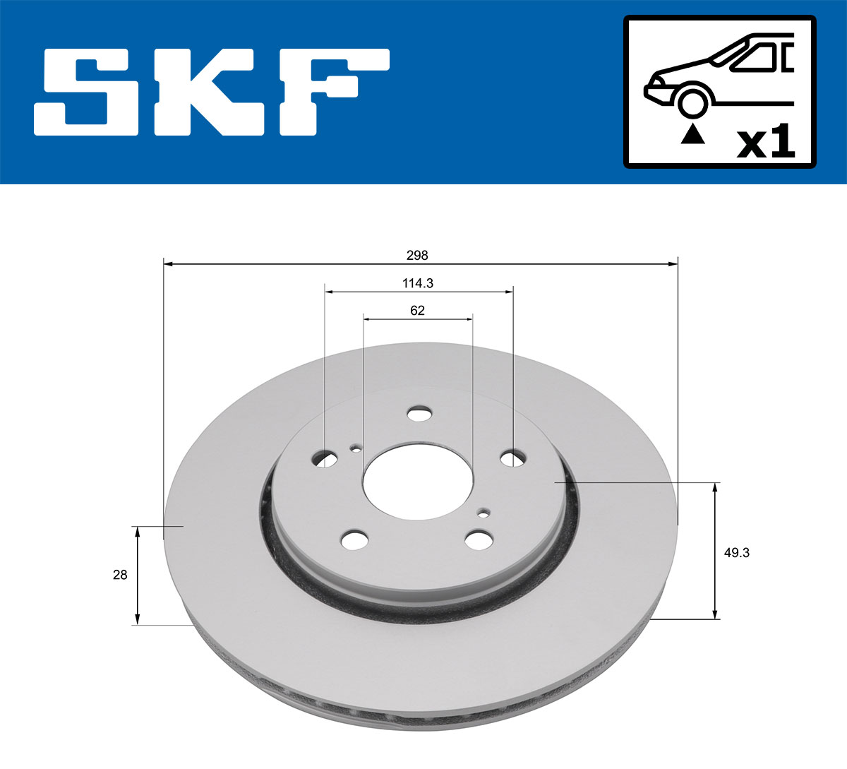 SKF Bremseskive vkbd81391v1 298mm 28mm for TOYOTA