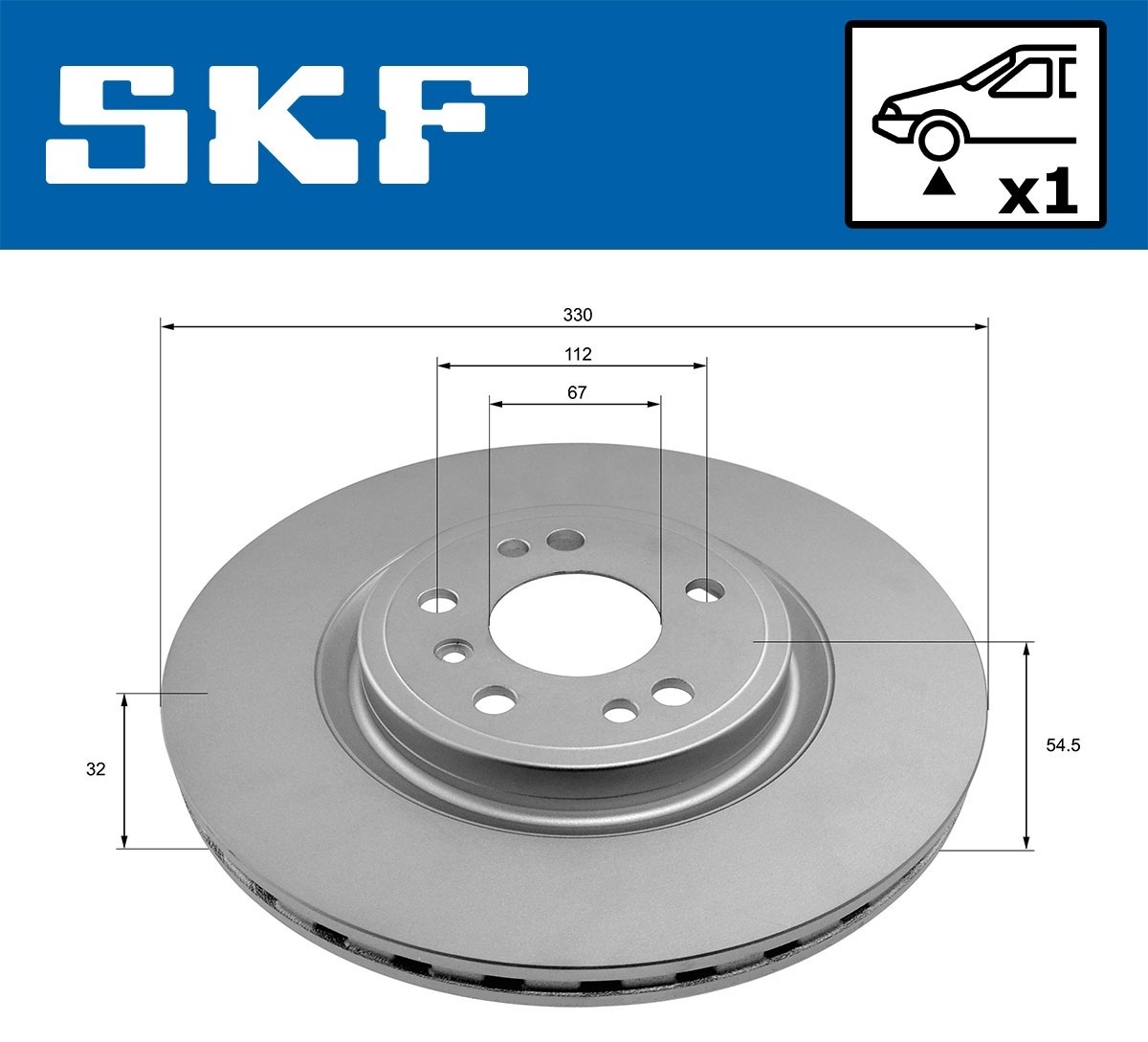 SKF Bremseskive vkbd81183v1 330mm 32mm for MERCEDES-BENZ