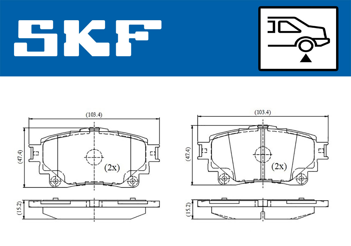 SKF Bremseklodser vkbp91403 for TOYOTA