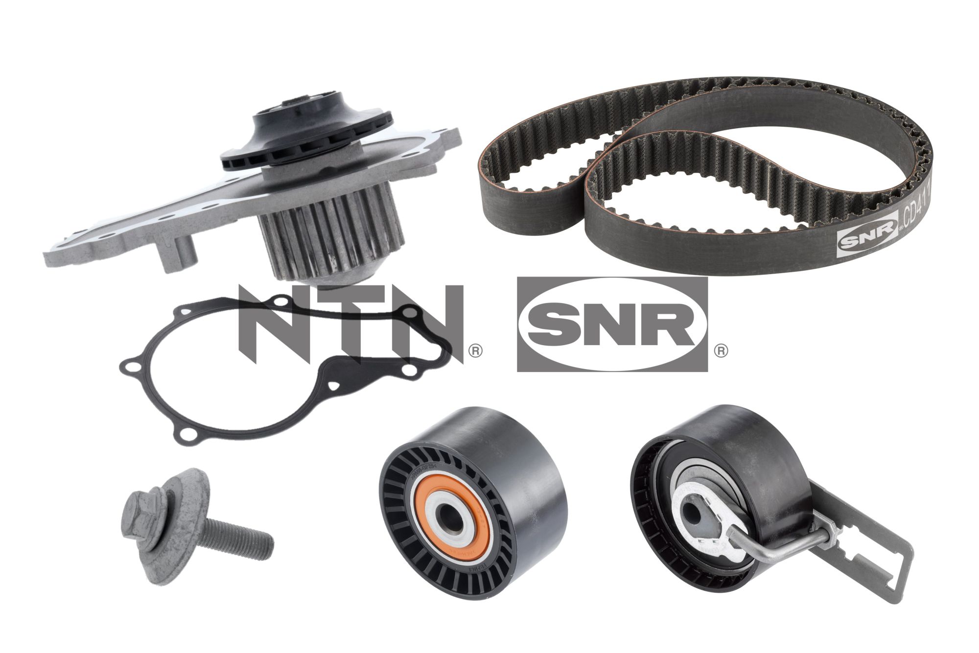 SNR Vandpumpe + tandremssæt kdp459670 for PEUGEOT FORD VAUXHALL VOLVO DS CITROËN MITSUBISHI TOYOTA FIAT CITROËN/PEUGEOT MAZDA MINI SUZUKI