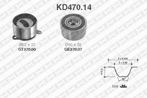 SNR Tandremssæt kd47014 for MAZDA KIA
