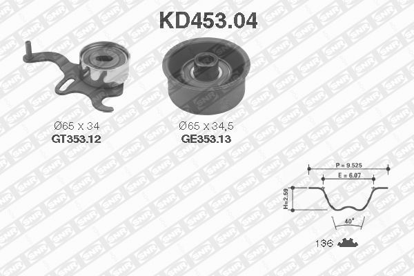 SNR Tandremssæt kd45304 for OPEL VAUXHALL ISUZU MAZDA