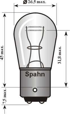 SPAHN GLÜHLAMPEN Pære, baklygte bl2014 P21/5W