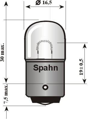 SPAHN GLÜHLAMPEN Pære, baglygte bl2525 R5W