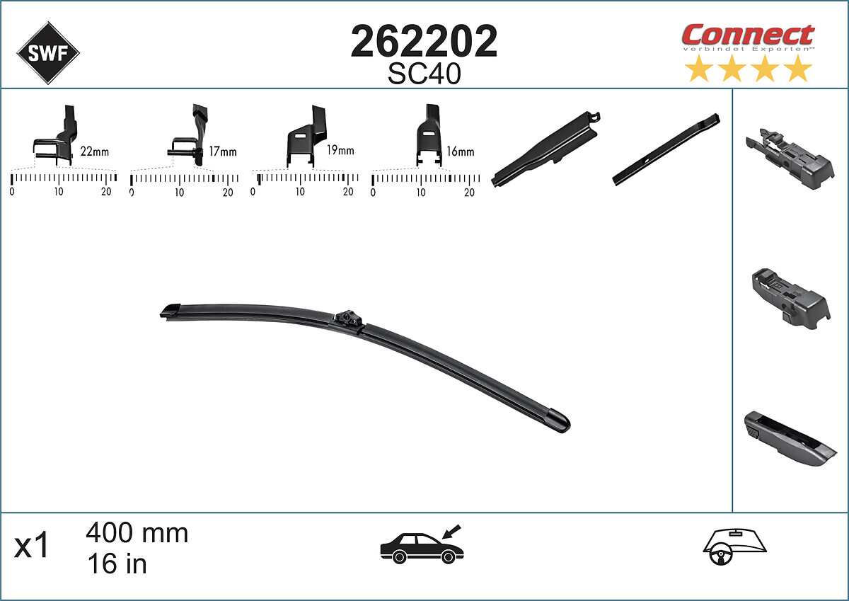 SWF Viskerblad 262202 for CITROËN PEUGEOT DS OPEL VW