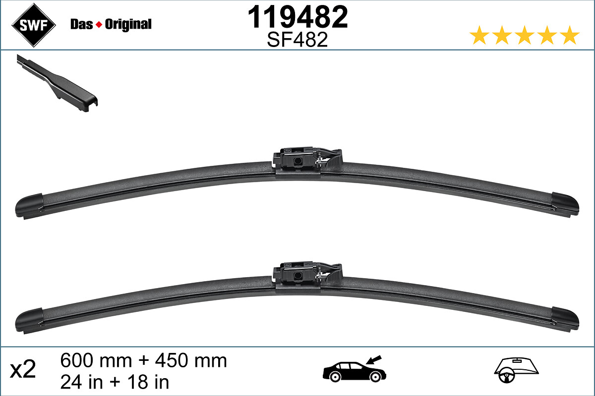 SWF Viskerblad 119482 foran for DACIA RENAULT NISSAN