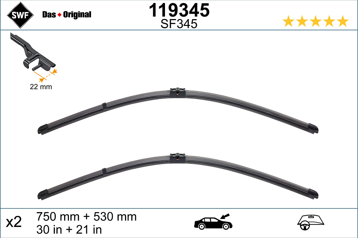 SWF Viskerblad 119345 foran for BMW