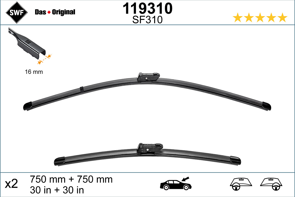 SWF Viskerblad 119310 foran for VW CUPRA