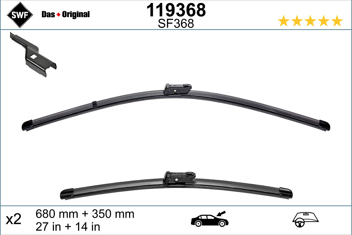 SWF Viskerblad 119368 foran for RENAULT MITSUBISHI