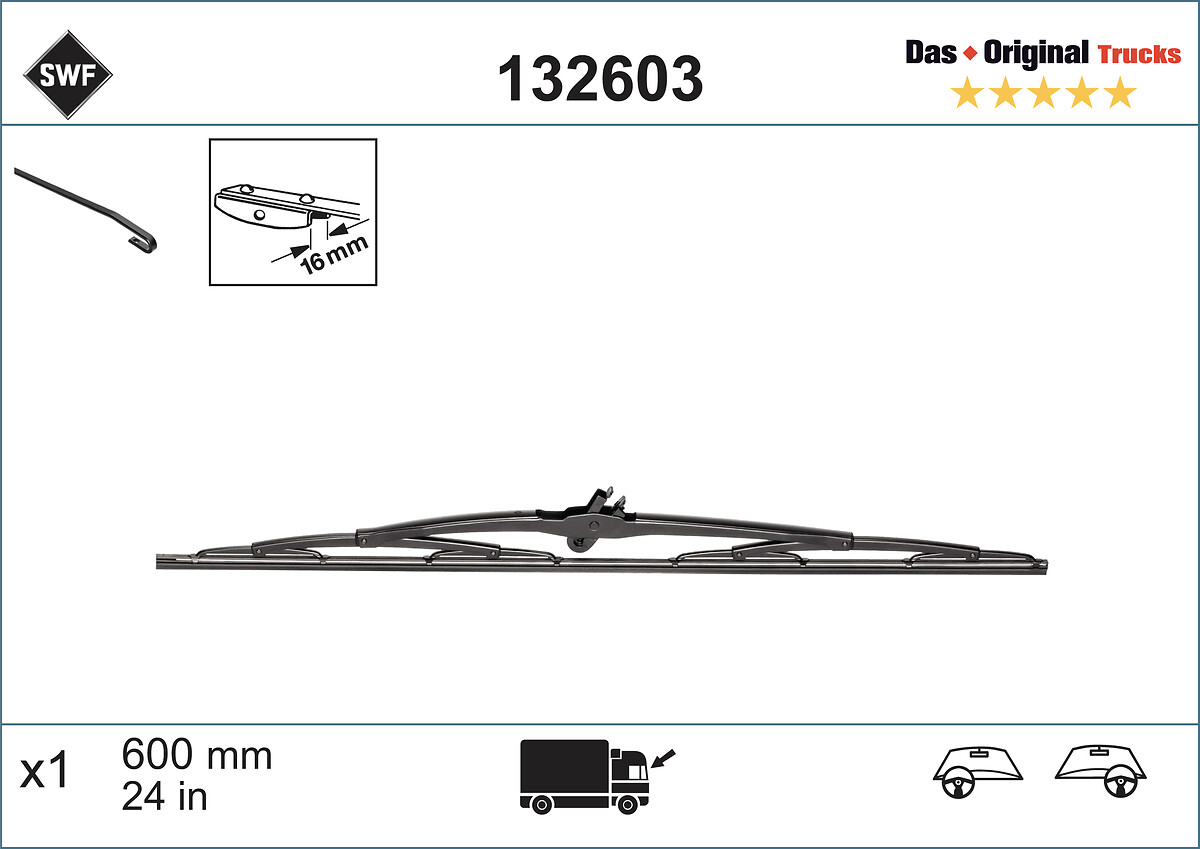 SWF Viskerblad 132603 for VOLVO DAF IVECO MERCEDES-BENZ MAN RENAULT TRUCKS STEYR