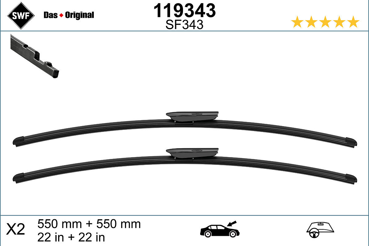 SWF Viskerblad 119343 foran for MERCEDES-BENZ