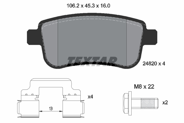 TEXTAR Bremseklodser 2482001 for RENAULT SAMSUNG