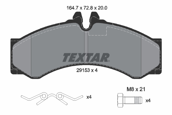 TEXTAR Bremseklodser 2915301 for MERCEDES-BENZ VW DODGE