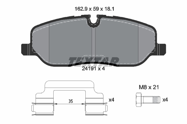 TEXTAR Bremseklodser 2419101 for LAND ROVER