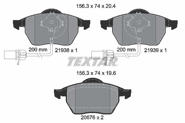TEXTAR Bremseklodser 2193801 for VW AUDI SEAT SKODA