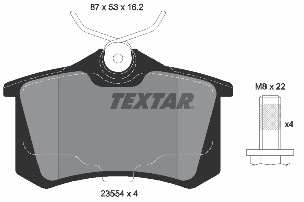 TEXTAR Bremseklodser 2355406 for OPEL RENAULT PEUGEOT SAMSUNG