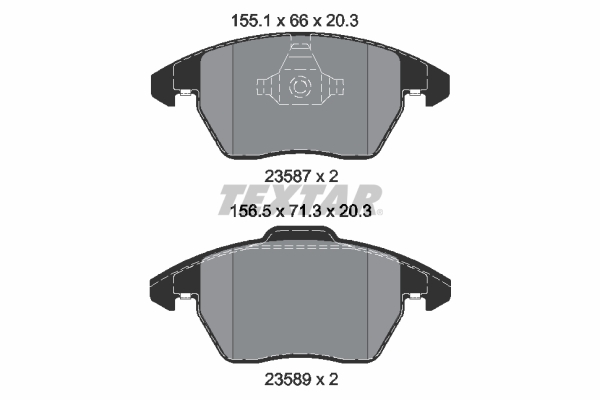 TEXTAR Bremseklodser 2358704 for SKODA (SVW)