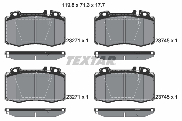 TEXTAR Bremseklodser 2374502 for MERCEDES-BENZ