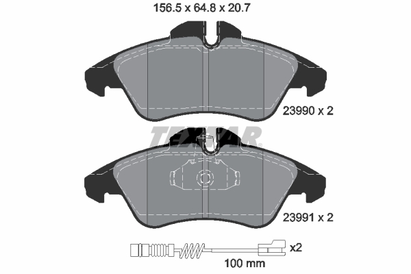 TEXTAR Bremseklodser 2399002 for VW MERCEDES-BENZ