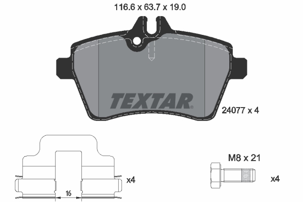 TEXTAR Bremseklodser 2407701 for MERCEDES-BENZ