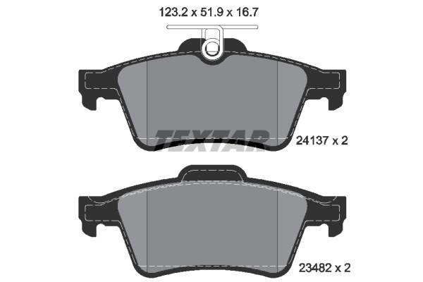 TEXTAR Bremseklodser 2413701 for CITROËN FORD OPEL VOLVO SAAB GENERAL MOTORS PONTIAC MERCEDES-BENZ MITSUBISHI RENAULT MAZDA JAGUAR FORD AUSTRALIA MAZ