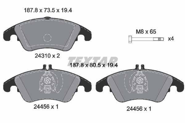 TEXTAR Bremseklodser 2431001 for MERCEDES-BENZ